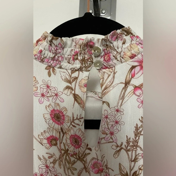 NWT Altar’s State Floral High Neck Tiered Long Bell Sleeve Dress Size Large - Picture 7 of 11